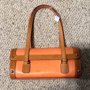 Maxx New York Orange and Tan Shoulder Bag
